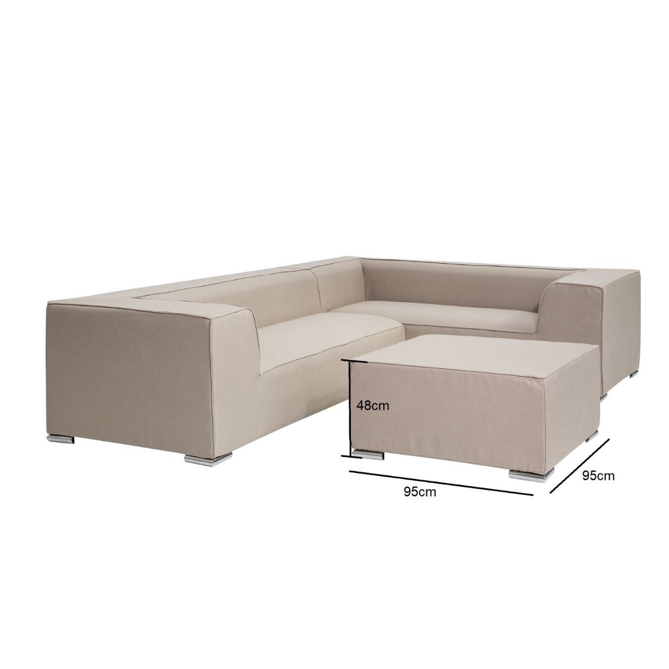 Outdoor Couchtisch mit speziellem Bezug aus Outdoorstoff | Modell ORESTE