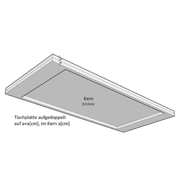 Esszimmer Tisch mit X-förmigen Stahlfüßen und Eichenholzplatte | X-RAY